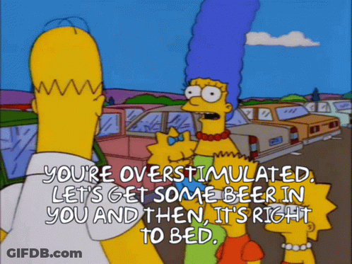 Homer And Marge Simpson Saying You're Overstimulated GIF