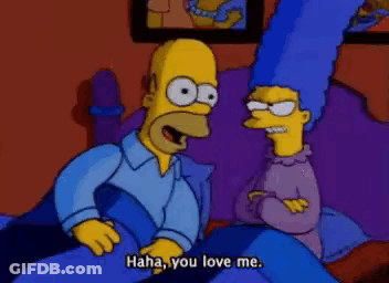 Homer And Marge Simpson Talking GIF