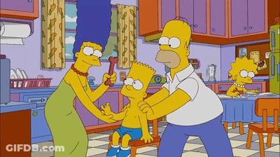 Homer And Marge Simpson With Bart GIF