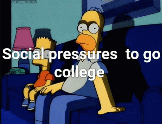 Homer Bart Simpson Social Pressure To Go College GIF