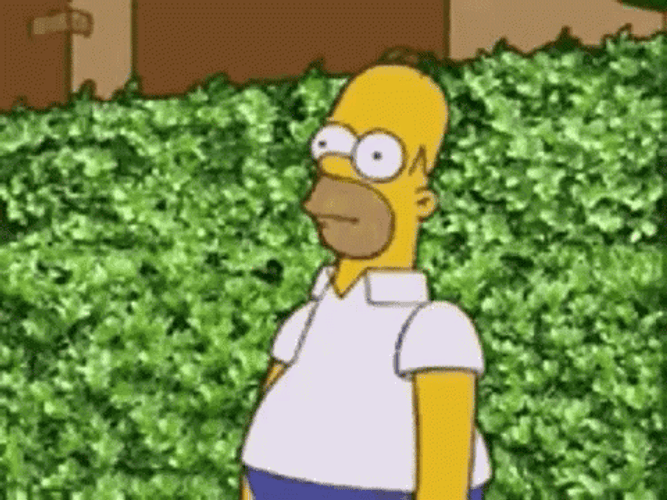 Homer Bush Hiding Animation GIF