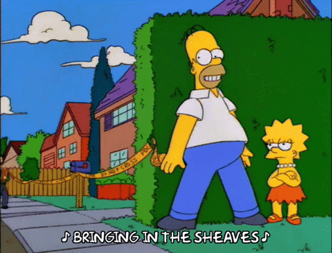 Homer Bushes Hiding Marge Simpson GIF