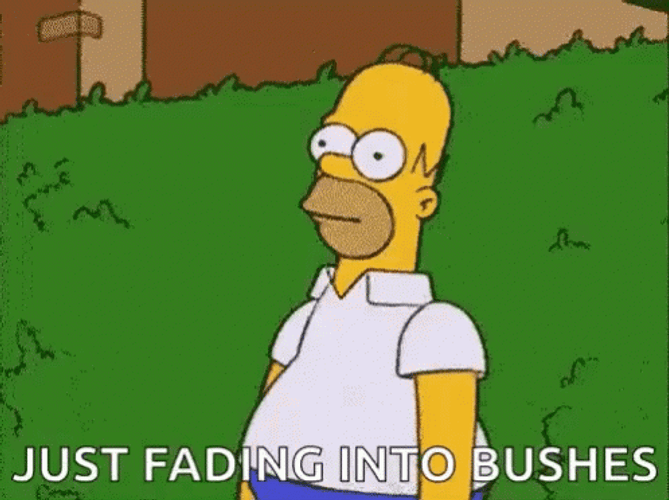 Homer Bushes Just Fading Into Bushes GIF