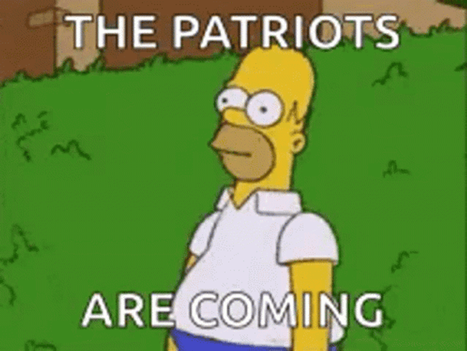 Homer Bushes The Patriots Are Coming GIF