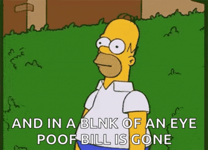 Homer Disappearing Eye Poof Bill Is Gone GIF