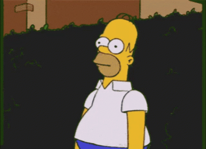 Homer Disappearing On Dark Plants GIF