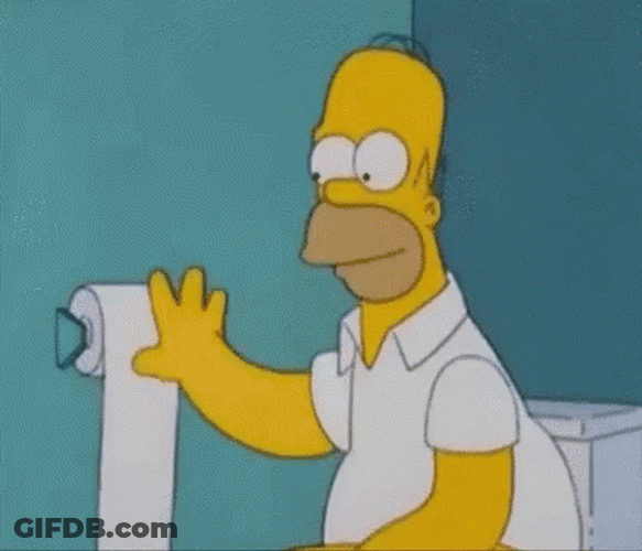 Homer Doh Playing Toilet Papers GIF