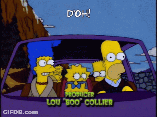 Homer Driving With His Family Doh GIF
