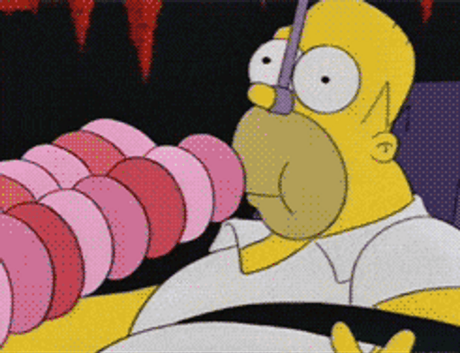 Homer Eating Yummy Donuts GIF