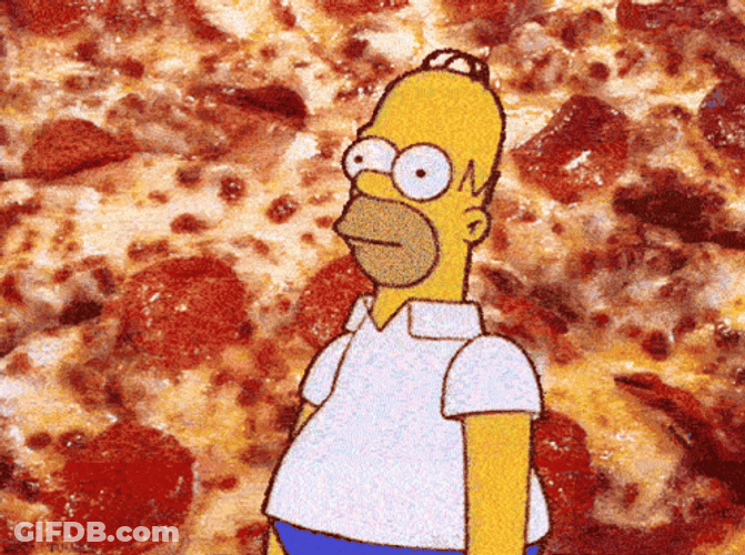 Homer Hiding In Pizza GIF