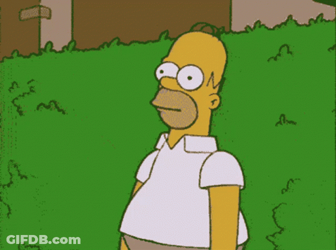 Homer Hiding In The Green Grass GIF