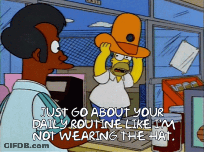 Homer Hiding In The Hat GIF