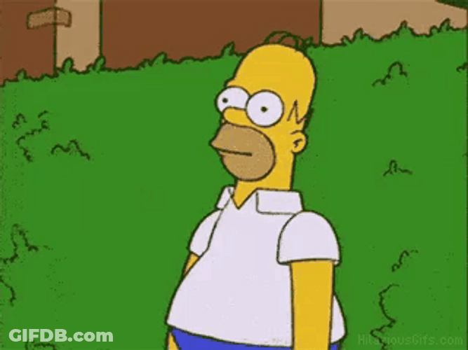 Homer Hiding Quickly GIF