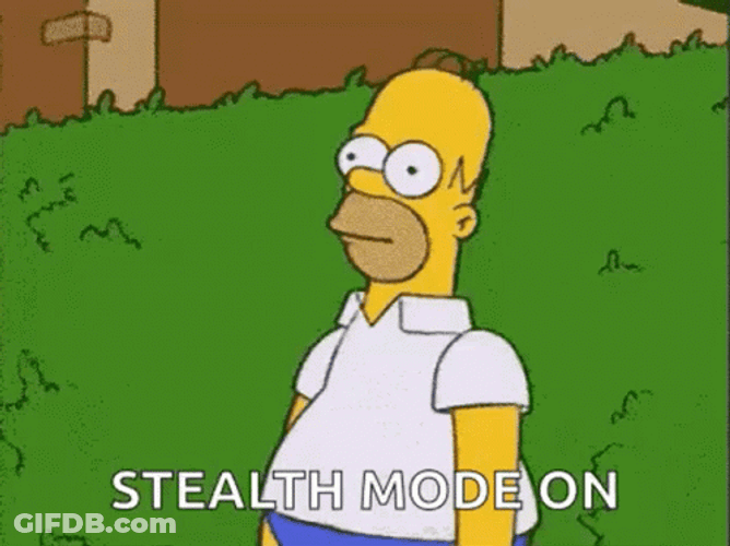 Homer Hiding Stealth Mode One GIF