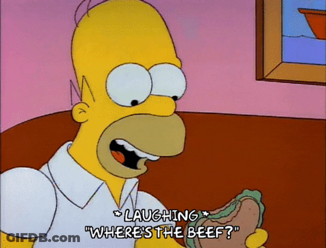 Homer Laughs And Asked Where's The Beef GIF