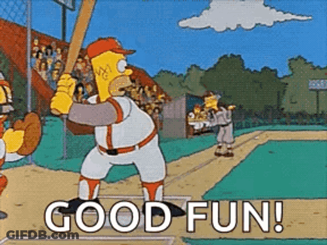Homer Playing Softball Passing Out GIF