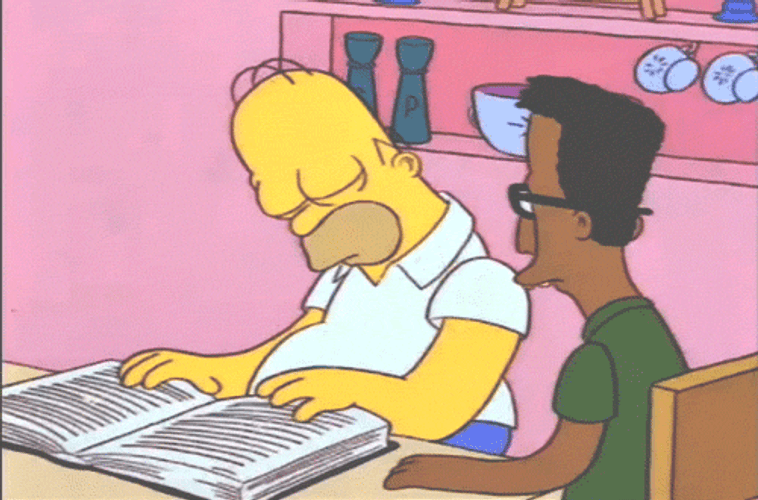 Homer Reading And Sleeping GIF