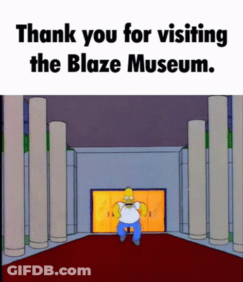 Homer Running Outside Museum GIF