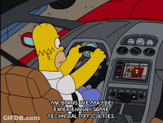 Homer's Car Technical Difficulties GIF