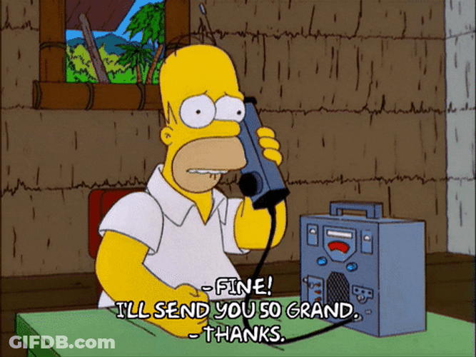 Homer Sending A Donation GIF