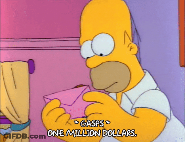 Homer Simpson 1 Million Dollars GIF