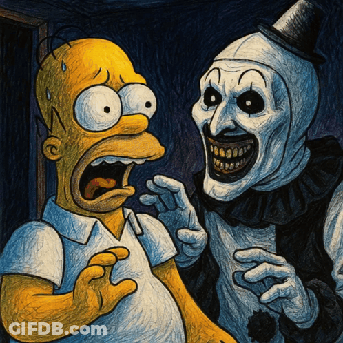 Homer Simpson And A Clown GIF