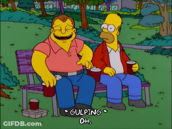 Homer Simpson And Barney Gumble Gulp GIF