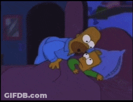 Homer Simpson And Bart Simpson Are Laying In Bed GIF