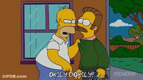 Homer Simpson And Ned Flanders From The Simpsons GIF