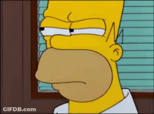 Homer Simpson Angry Face Looking Out Window GIF