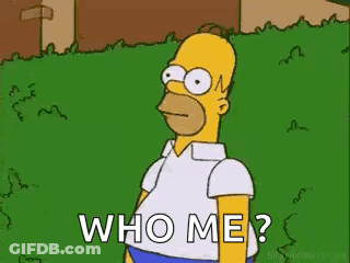 Homer Simpson Asking Who Me GIF