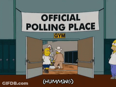 Homer Simpson At Polling Place GIF