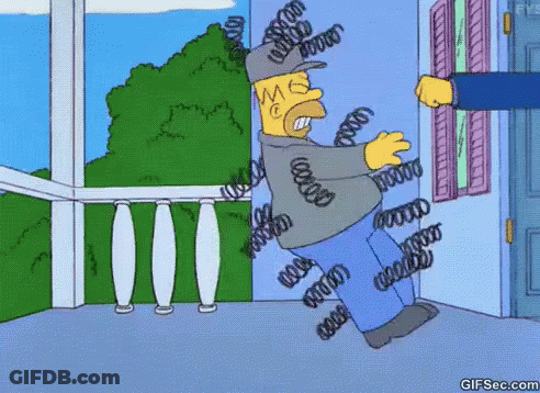 Homer Simpson Attacked By Springs GIF