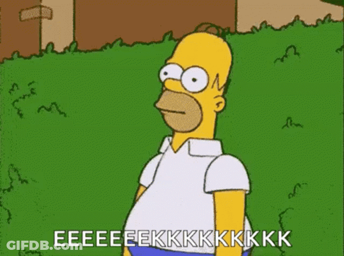 Homer Simpson Backing Out In Bushes GIF