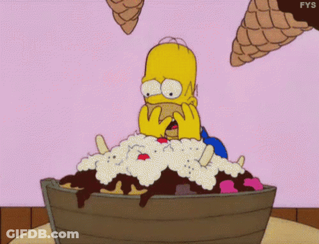 Homer Simpson Basin Of Dessert GIF