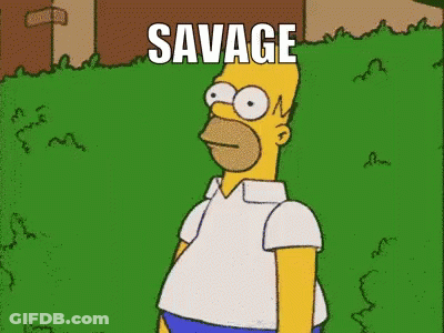 Homer Simpson Behind Hedge Saying Savage GIF
