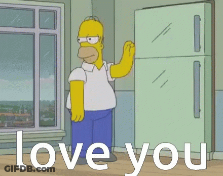 Homer Simpson Beside Bed Saying Love You GIF