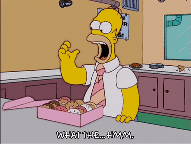 Homer Simpson Binge Eating Donut What The Hmm GIF
