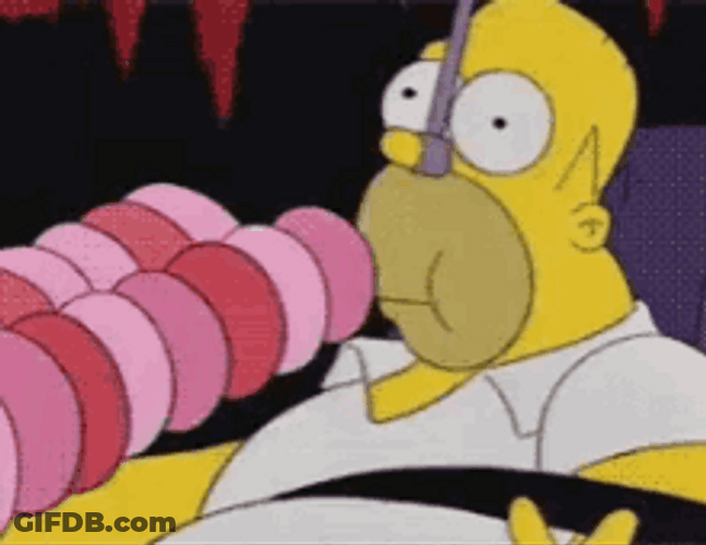 Homer Simpson Binge Eating Donuts More Cravings GIF