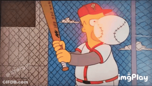 Homer Simpson Blowing Bubble With Bat GIF