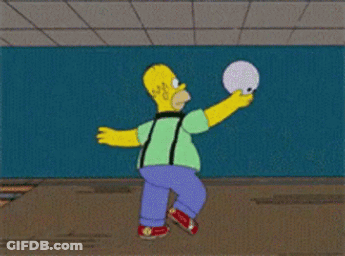 Homer Simpson Bowling Alley Scene GIF