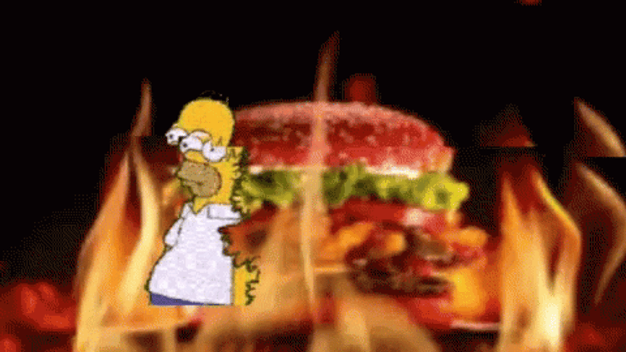 Homer Simpson Burger Whopper Sandwich GIF