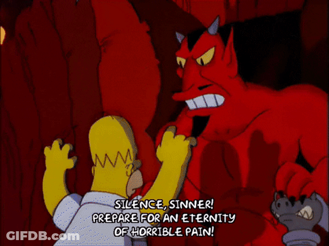 Homer Simpson Burning In Hell GIF