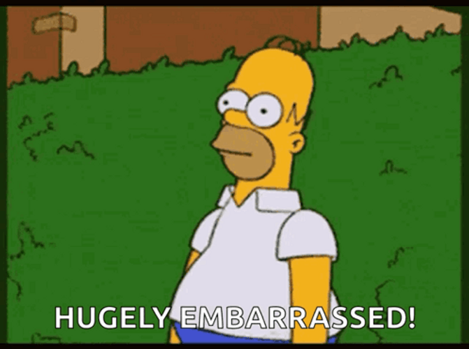 Homer Simpson By The Bushes Hugely Embarrassed Hiding Meme GIF