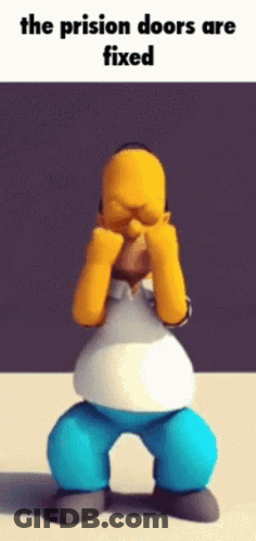 Homer Simpson Covering Face Prison Doors Fixed GIF