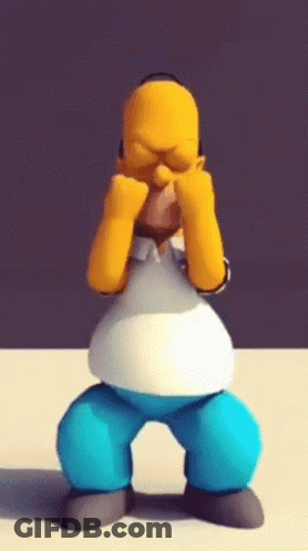 Homer Simpson Covering His Eyes With His Hands GIF