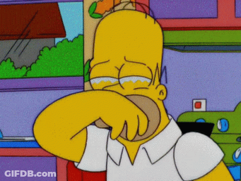 Homer Simpson Crying With Hand On Face GIF