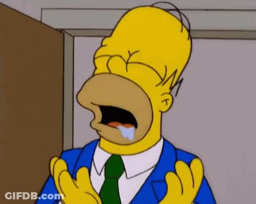 Homer Simpson Crying With His Eyes Closed And His Mouth Open GIF