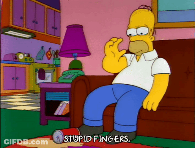 Homer Simpson Cursing His Stupid Fingers GIF