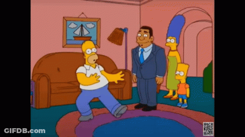 Homer Simpson Dancing, Bart And Marge Watching GIF